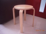 宜家风格小凳子圆凳餐凳弯曲木实木凳桦木可叠加餐椅子量大包邮