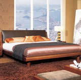 正品开普敦家具 简约现代 卧室系列 1.8米双人床实木床 KA005皮床