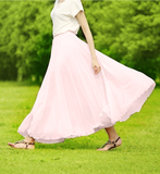 2015夏季新款超大三层裙摆雪纺半身裙仙女裙波西米亚长裙女