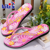 越南平仙女拖鞋夏季防滑平底女人字拖鞋时尚花朵沙滩鞋平跟女凉拖