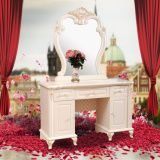 欧式梳妆台现代简约象牙白田园板式化妆柜韩式卧室法式烤漆桌