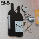 餐厅石英钟表挂钟客厅创意现代简约欧式正方形时尚时钟静音大挂表