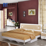 现代成人彩色 板式套房 环保烤漆亮光 简易床储物床高箱床 衣柜