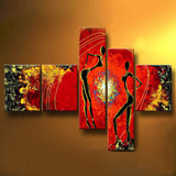 水竞客厅现代简约装饰画家饰组合画无框画沙发墙红色抽象时尚挂画