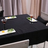 全棉黑色桌布 高档西餐厅咖啡厅酒店欧式纯色台布 可定制