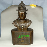 特大号 开光纯铜观音菩萨像摆件 高47厘米 紫铜观音头像佛像