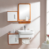 品牌正品原木色浴室柜镜柜组合橡木实木欧式卫浴吊柜挂墙式洗脸盆