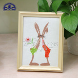 法国DMC十字绣正品 套件 欧式卡通 相亲相爱的兔子 带相框含框　