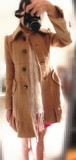 2013冬季新款 小熊维*同款 英伦OL风 加厚羊毛呢大衣外套女 加大