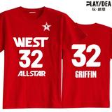 2015全明星赛NBAT恤 西部快船队 32号格里芬 篮球运动短袖T恤男装