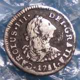 西属玻利维亚1781年卡洛斯三世1/2R双柱银币 稀见(已卖完)