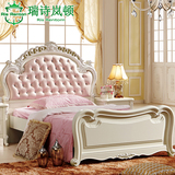 实木儿童床欧式单人床1.2米 男孩雕花公主床 女孩韩式床高箱体床