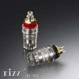 EIZZ 纯铜镀真银喇叭接线柱 HIFI音箱胆机功放透明水晶香蕉插座