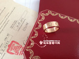 /对戒宽版玫瑰金钻卡地亚 Love系列Cartier戒指香港专柜代购 指环