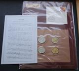 富兰克林卡装：梵蒂冈 1989年清版 BU 硬币4枚封装 带日文证书