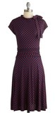 *Samyo美国代购 Vintage复古风 40年代黑色波点短袖及膝连衣裙