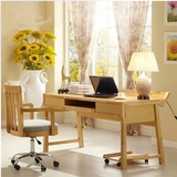 原木色橡木书桌直销 简易台式实木电脑桌 家用写字台办公桌书桌