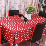 欧式圆点 餐桌布纯棉布艺盖布方桌布椅套现代简约红色时尚 定做