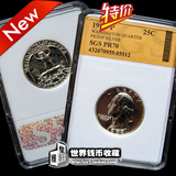 【限时特价】全新美国华盛顿银币精制币SGS 精致PR70高分评级币