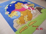 红鹤地毯，家居地毯儿童卡通地毯可爱卧室地毯小熊维尼定做
