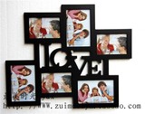 Love连体相框5寸6寸相框摆台挂墙照片墙墙实木相框组合创意相框