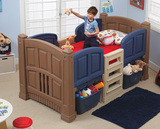 美国STEP2原装进口塑料阁楼儿童床婴儿床带护栏攀爬梯童床8361