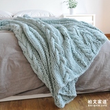 冰岛毛线毯 针织休闲毯 粗针毛线毯毛毯盖毯子 外贸装饰多用毯