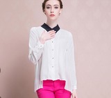 2016品牌春秋季新款正品白色衬衫上班族通勤职业装上衣长袖女装