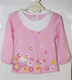 2015小数点春秋装 女童单件兔子娃娃衫纯棉长袖卫衣8136145
