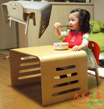 凡木良品实木儿童桌椅宝宝吃饭学习弯曲木写字桌游戏桌榻榻米桌子