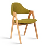 实木餐椅简约书房椅单人餐桌椅现代扶手时尚靠背软包木椅极美家具