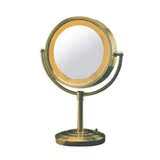 金色台式带灯双面美容镜 放大镜/9寸