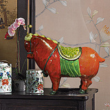 新中式家居装饰品创意工艺品客厅摆设景德镇陶瓷器动物摆件马