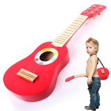 儿童礼物 出法国 木质小吉他玩具 6根钢线 宝宝第一个大乐器