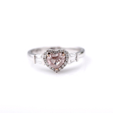 瑞和珠宝 天然粉色心形钻石戒指 异形彩色钻石 豪华围镶粉钻戒