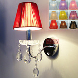 简约现代水晶壁灯创意个性欧式卧室床头壁灯温馨浪漫带开关可调光