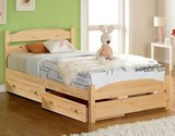 儿童单人床 带抽屉 松木实木儿童床 单人床 松木家具 儿童家具