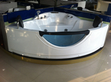 ABAROW御箭品牌浴缸亚克力五件套冲浪按摩扇形双人浴缸1.57米