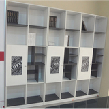 书柜书架0.8米书橱带门自由组合1.6米白色烤漆非实木宜家现代简约