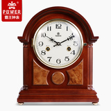 霸王钟表客厅实木机械座钟音乐打点报时中式台钟欧式复古时钟坐钟