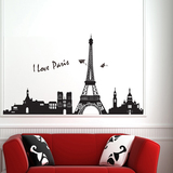 巴黎埃菲尔铁塔 文艺墙贴纸沙发床头墙卧室客厅电视墙个性墙贴画
