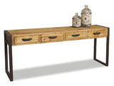 特价美式乡村铁艺书桌 复古做旧实木写字桌 客厅过道玄关桌带抽屉