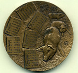 韩国生肖猪年大铜章日历福字神话大铜章直径8厘米厚重