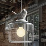 设计师的灯餐厅吧台儿童房灯北欧创意阳台单头玻璃楼梯灯小鸟吊灯