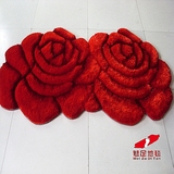 特价地毯 3D立体玫瑰花地毯 70*140床边地毯 榻榻米地毯 飘窗地毯