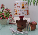 可爱创意家居儿童房小熊小猫插电调光台灯带存钱罐卧室床头小夜灯