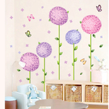 包邮蝴蝶花球墙贴墙壁贴画浪漫可移除墙贴卧室床头贴花墙纸贴画