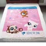外贸卡通小小宠物店小猴儿童宝宝夏季空调珊瑚绒盖被午休毯子床单