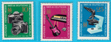 Y1954东德1965年邮票  莱比锡博览会 显微镜 照相机 电吉他