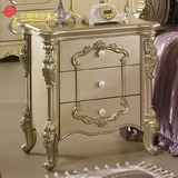 贵族宫廷香槟金家具实木床头柜卧室欧式风格香槟色床边柜收纳柜